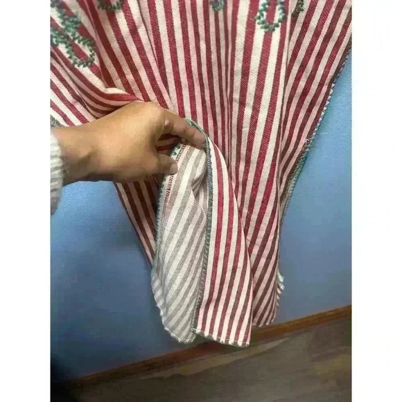 Tuckernuck Striped Red Embroidered Sullivan Kaftan Maxi Dress Size Large - Picture 10 of 12